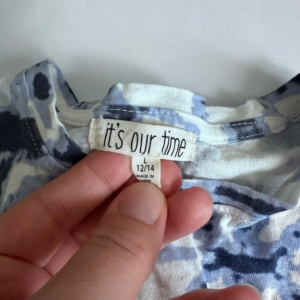 It's Our Time Blue Tie Dye Sequin Tunic - Large